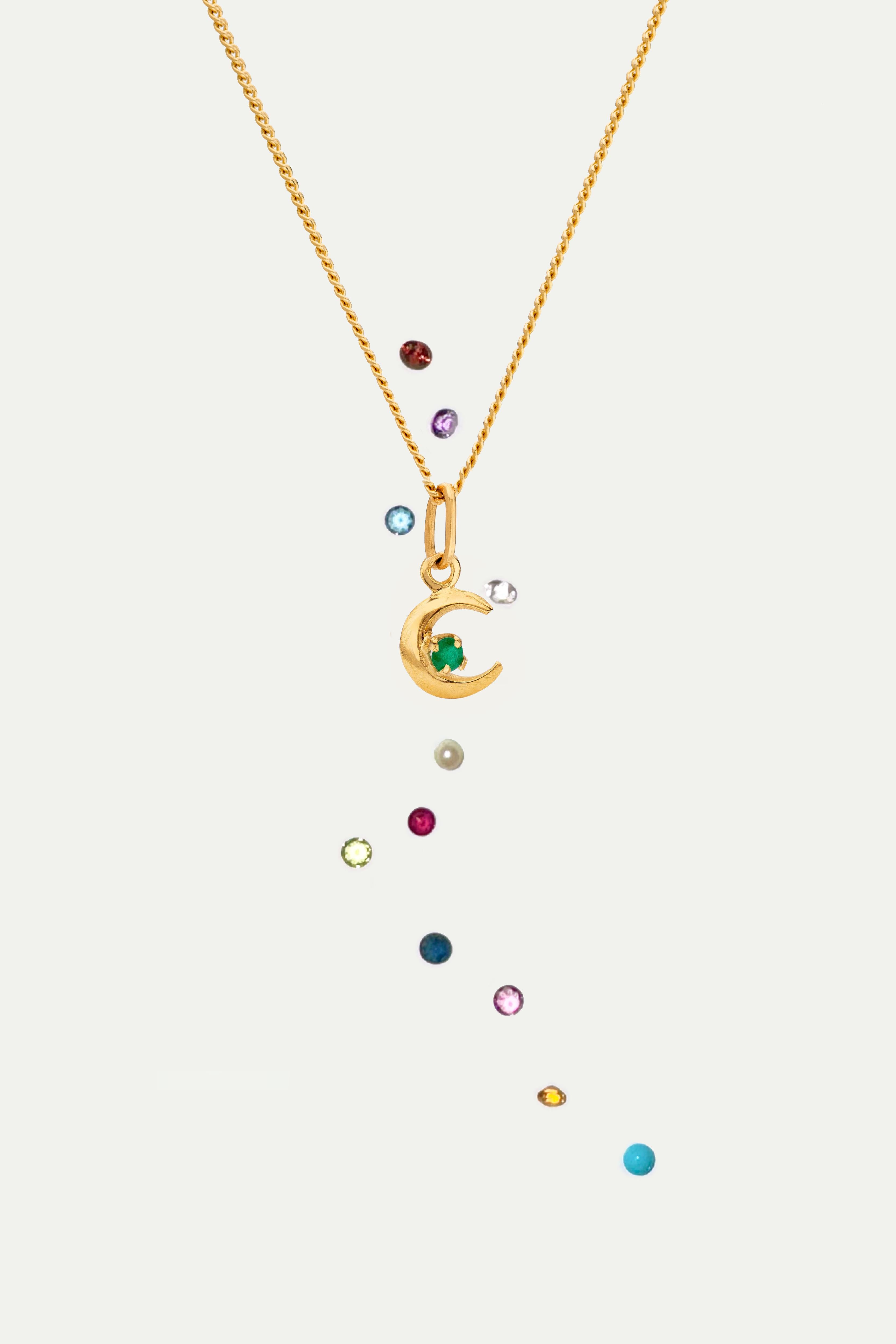 BIRTHSTONE MOON CHARMS