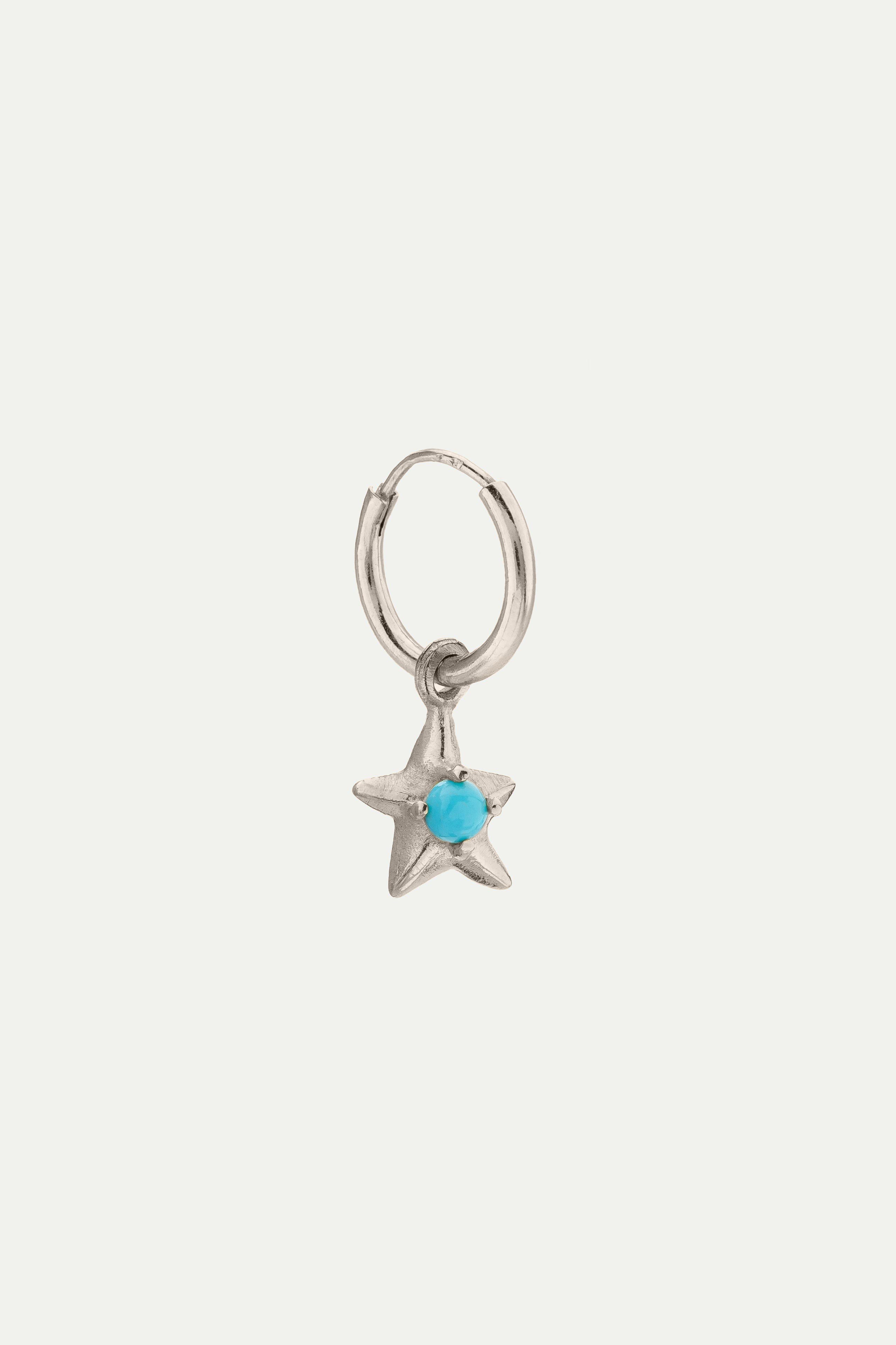 BIRTHSTONE STAR MINI HOOP EARRING