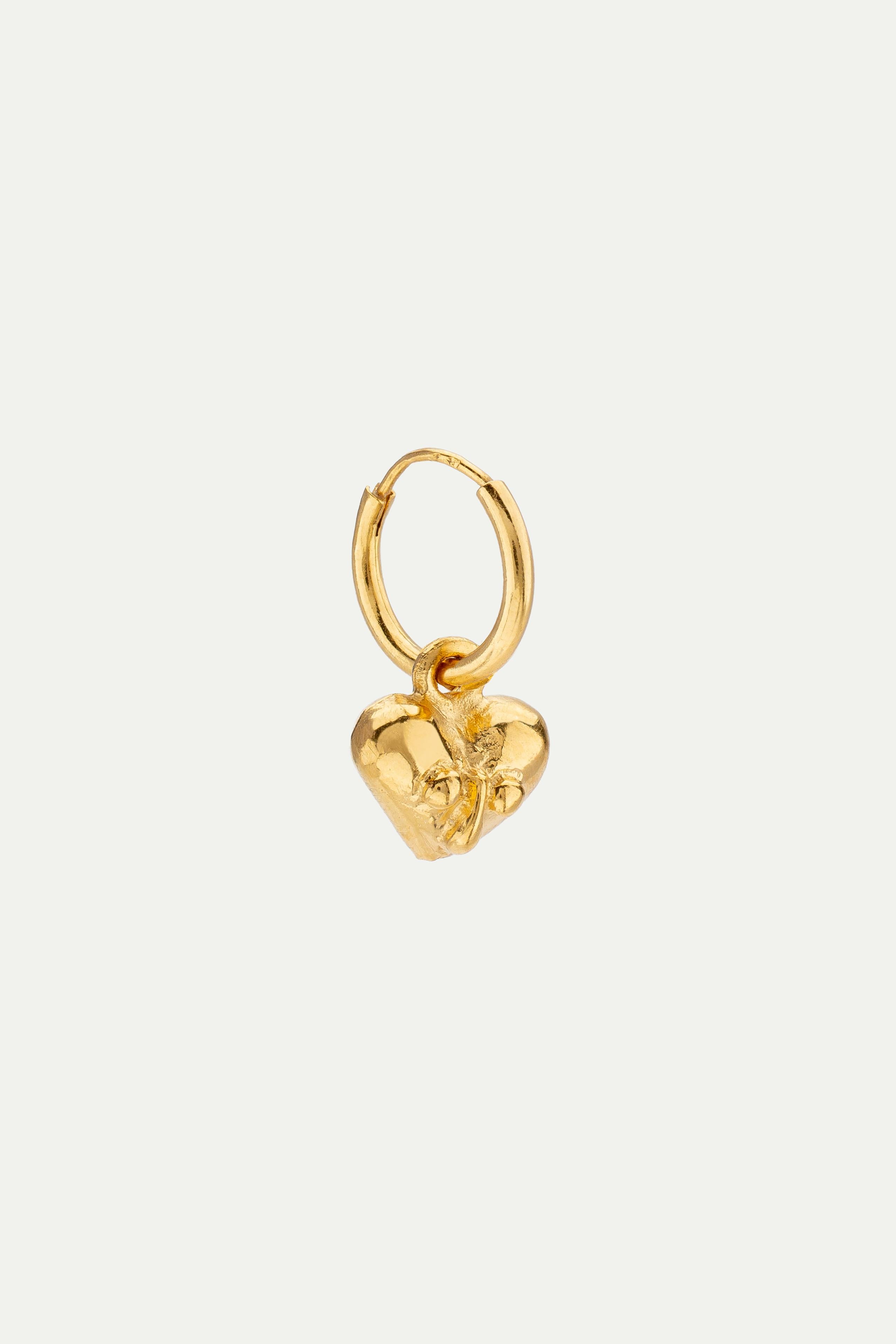 SMALL HEART MINI HOOP EARRING