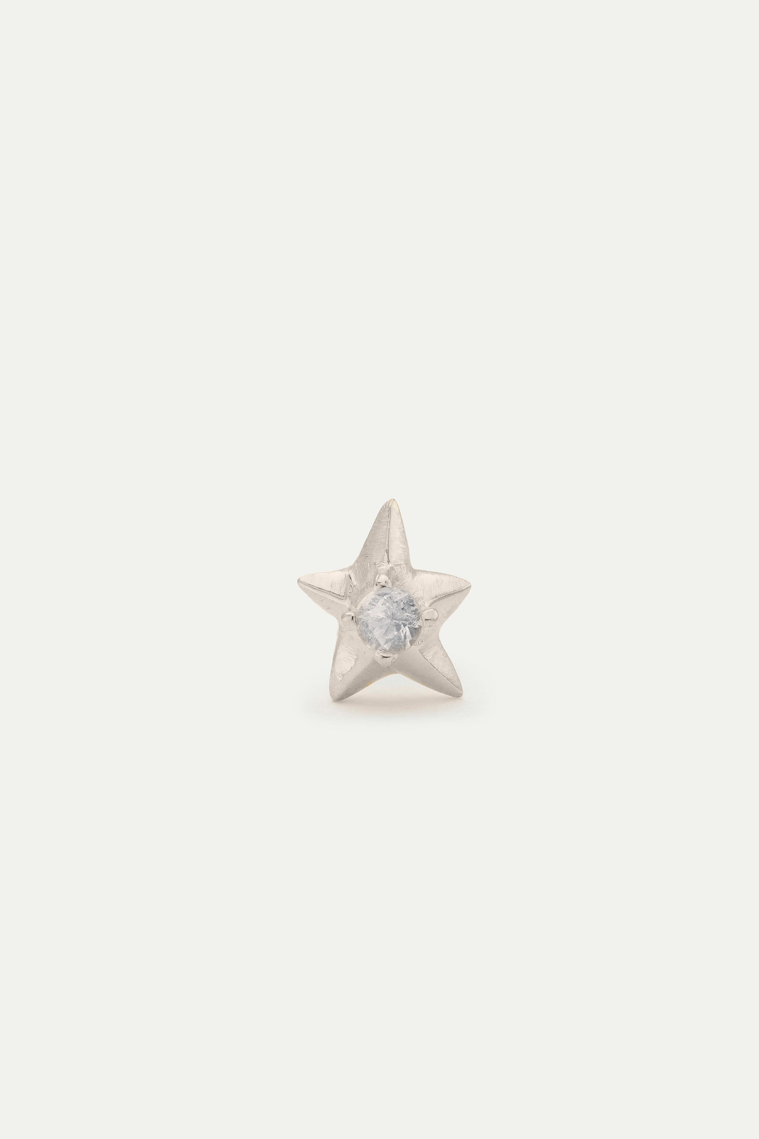 BIRTHSTONE STAR STUD EARRING